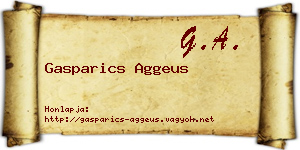 Gasparics Aggeus névjegykártya